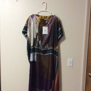New Zara Printed Silk Tunic Dress SzM/L